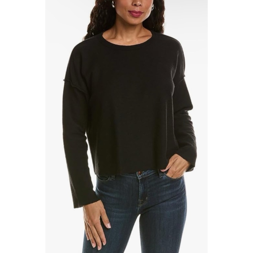 EILEEN FISHER TEXTURED ORGANIC COTTON EXPOSED SEAM TERRY FEEL TOP ❤️NWT❤️